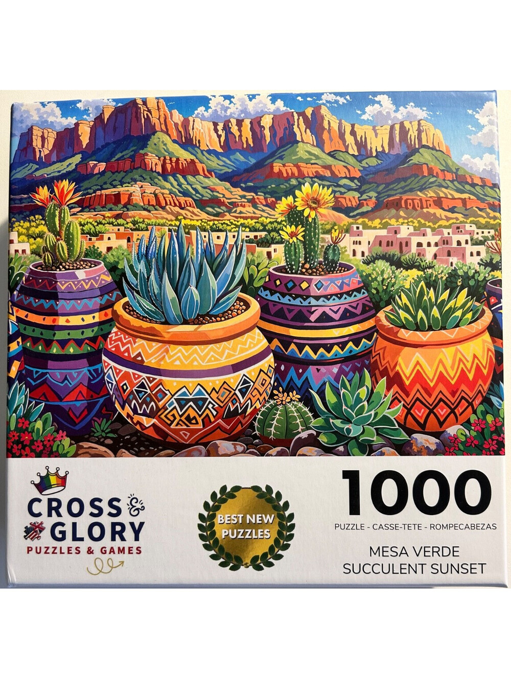 Cross & Glory 1000 Piece Puzzle Mesa Verde Succulent Sunset
